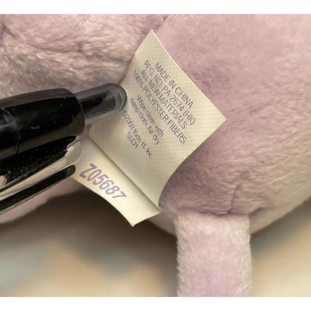 Vintage 2003 Kids II Purple Elephant Plush 5” Mini Small Stuffed Toy Celebrate